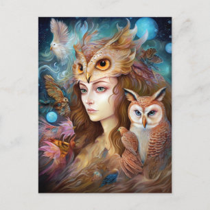 Postal Lady Con Owal Surreal Fantasy Art