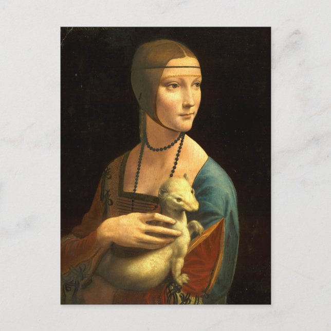 Postal Lady con un Ermine (Anverso)