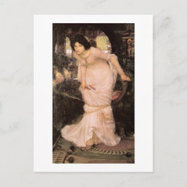 Postal Lady de Shalott mirando a Lancelot