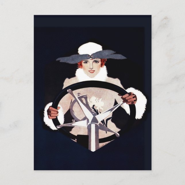 Postal Lady Driver Fadeaway Girl de C Coles Phillips (Anverso)