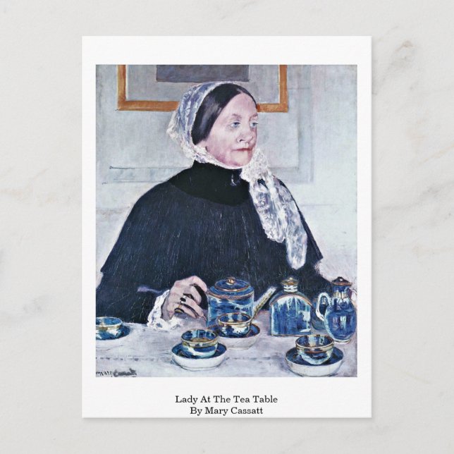 Postal Lady En La Mesa Del Té De Mary Cassatt (Anverso)