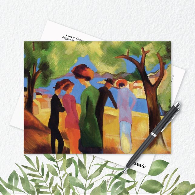 Postal Lady In Green Jacket August Macke (Subido por el creador)