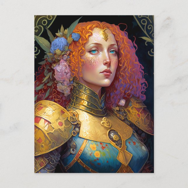 Postal Lady Knight Warrior Armor Fantasy Art (Anverso)