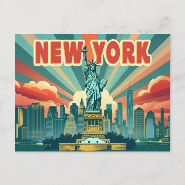 Postal Lady Liberty dice: Hola, Nueva York (Anverso)