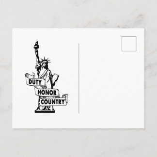 Postal Lady Liberty - País de honor del deber