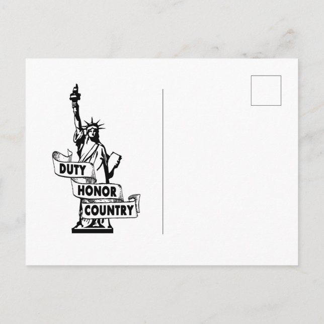 Postal Lady Liberty - País de honor del deber (Reverso)