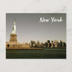 Postal Lady Liberty Watches Over NYC (sepia)