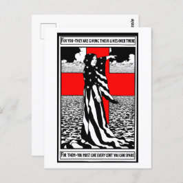 Postal Lady Liberty WWI Poster Patriótico Estadounidense 