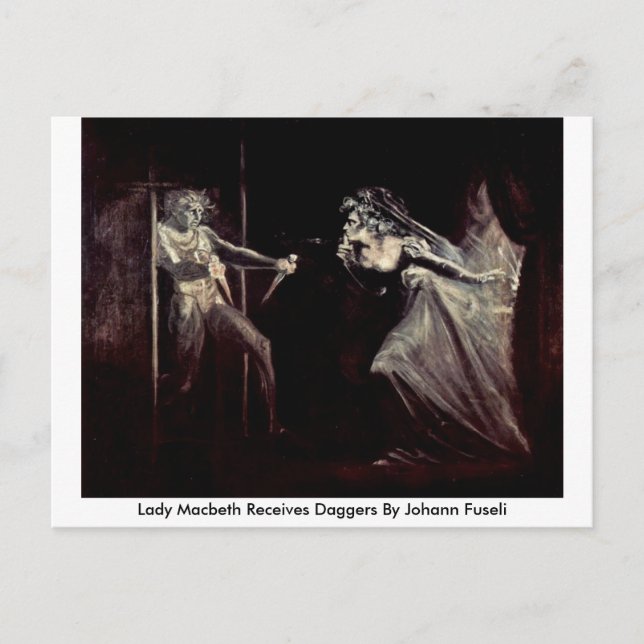 Postal Lady Macbeth Recibe Dagas De Johann Fuseli (Anverso)