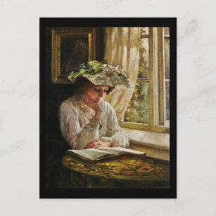 Postal Lady Reading by Window