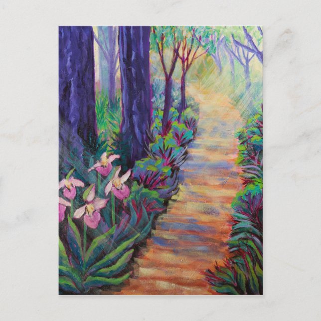 Postal Lady Slippers en el camino (Anverso)