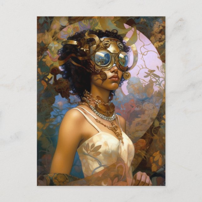 Postal Lady Wearing Goggles Black Fantasy Sci-Fi (Anverso)