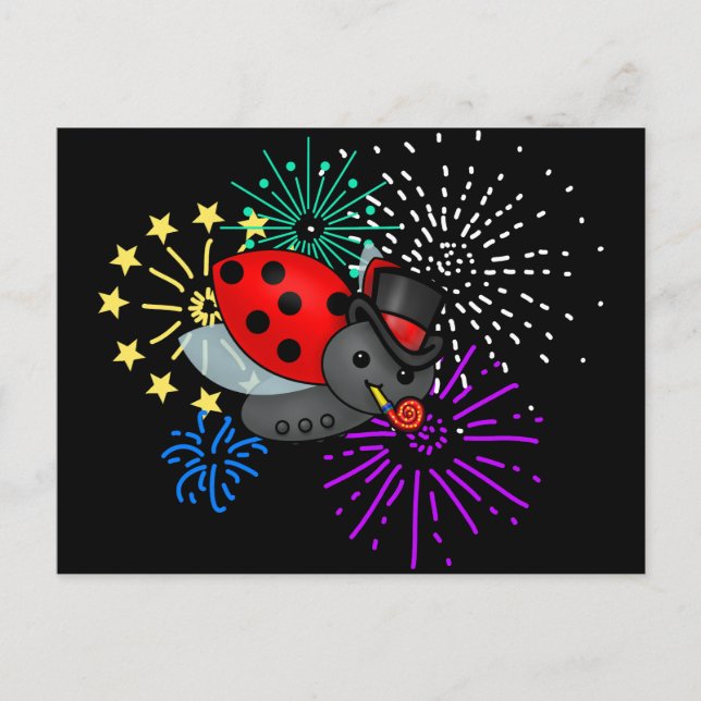 Postal Ladybug de Año Nuevo (Anverso)