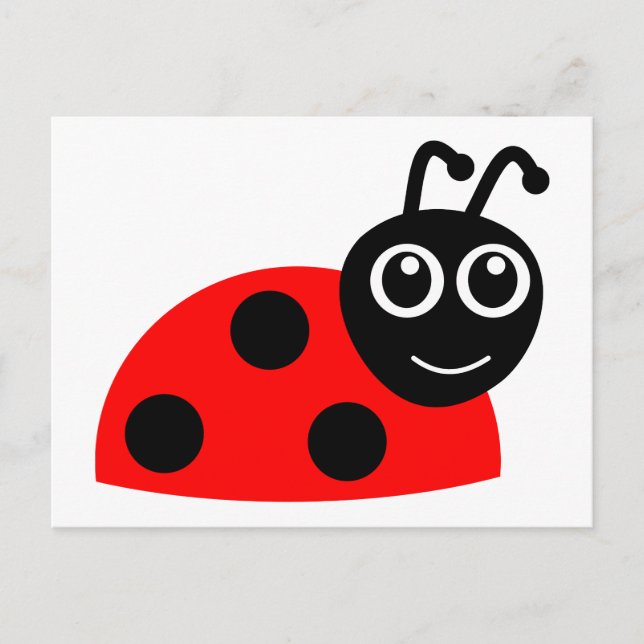 Postal Ladybug del personalizado Rojo (Anverso)