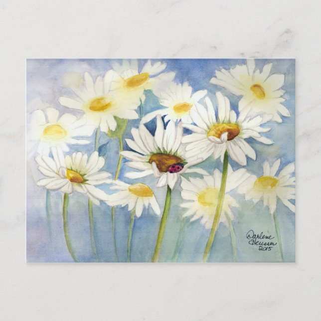 Postal Ladybug en Daisies (Anverso)