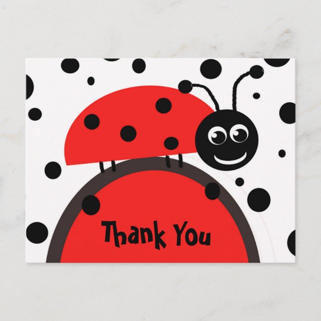 Postal Ladybug Gracias Postcard (Anverso)