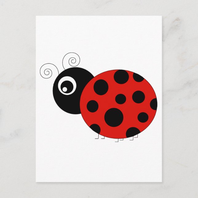 Postal Ladybug rojo y negro (Anverso)