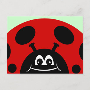 Postal Ladybug rojo y negro