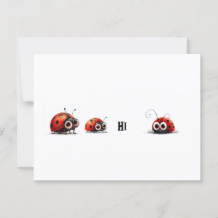 Postal Ladybugs diciendo hola