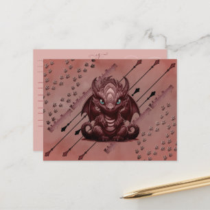 Postal LadyLotusDragon Dragón Rosa