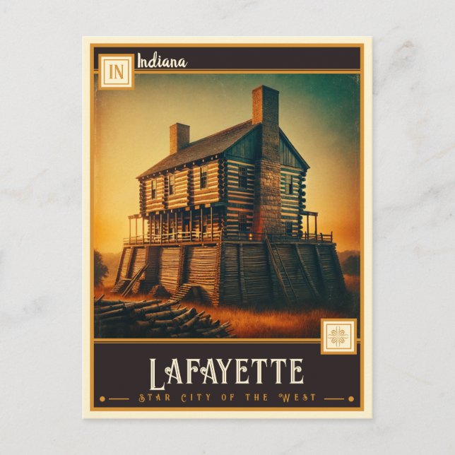 Postal Lafayette, Indiana  | Vintage (Anverso)