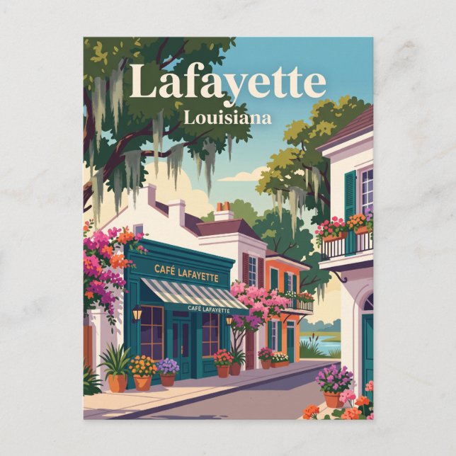 Postal Lafayette, Luisiana (Anverso)