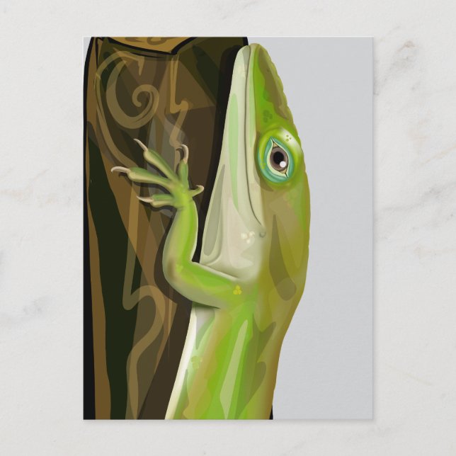 Postal Lagarto Anolis Verde (Anverso)