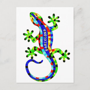 Postal lagarto de Barcelona