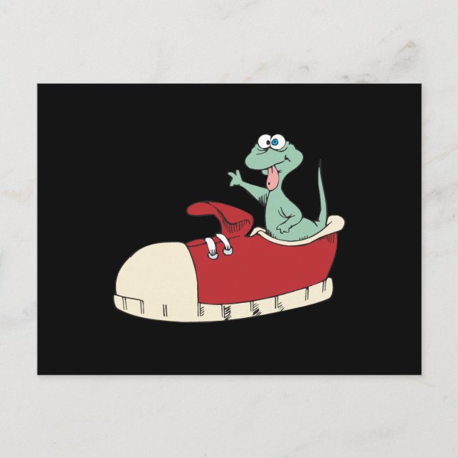 Postal lagarto en una zapatera (Anverso)