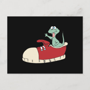 Postal lagarto en una zapatilla