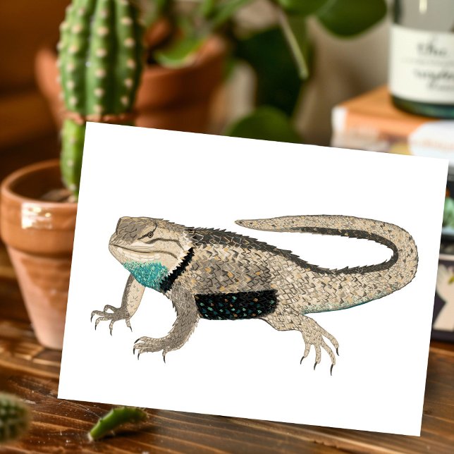 Postal Lagarto Espinoso del Desierto Reptiles Animales Na (Desert Spiny Lizard Reptile Animals Nature Art Postcard
)