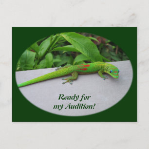 Postal Lagarto Gecko de Polvo de Oro – Audición y Obtén A