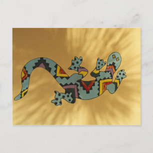 Postal Lagarto geco pintado en la pared, Tucson, Arizona,