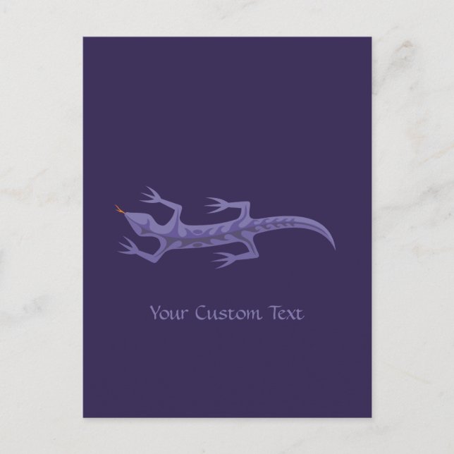 Postal Lagarto Tribal Malva (Anverso)