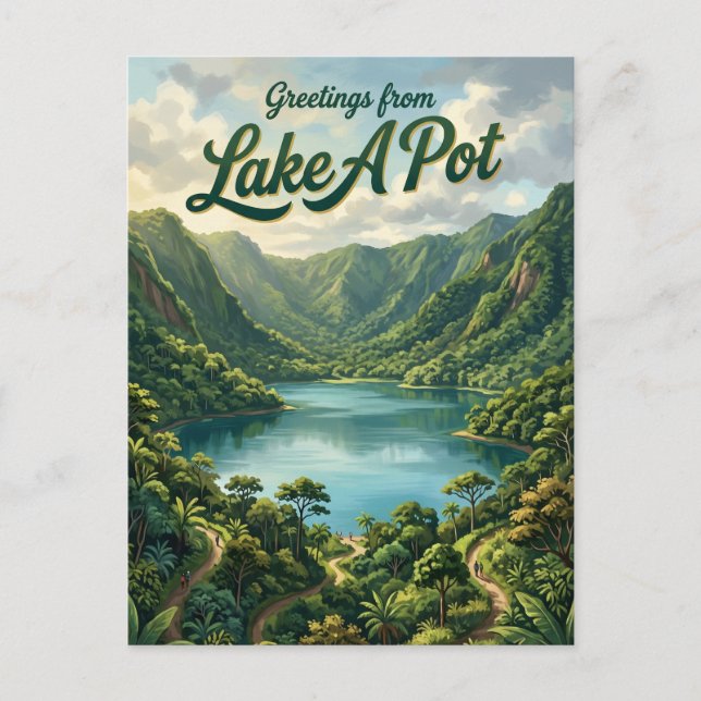 Postal Lago A Pot Guinea Ecuatorial (Anverso)