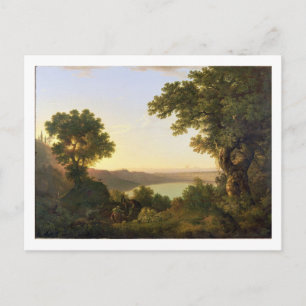 Postal Lago Albano, Italia, 1777 (aceite sobre lienzo)