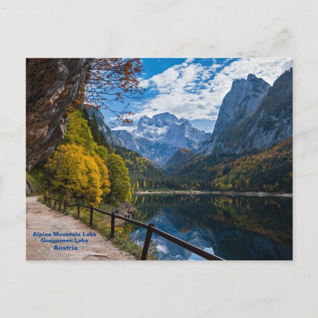 Postal Lago alpino Gosauseen Austria (Anverso)
