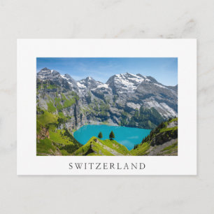 Postal Lago alpino Oeschinensee en Suiza