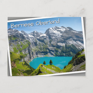 Postal Lago alpino Oeschinensee en Suiza