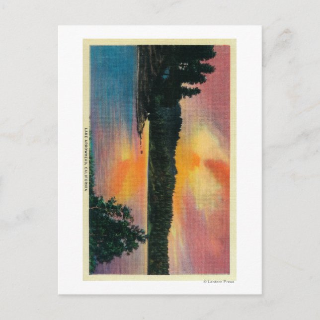 Postal Lago Arrowhead en SunsetLake Arrowhead, CA (Anverso)