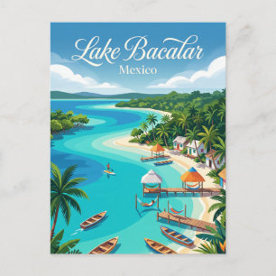 Postal Lago Bacalar (Laguna de los Siete Colores) México