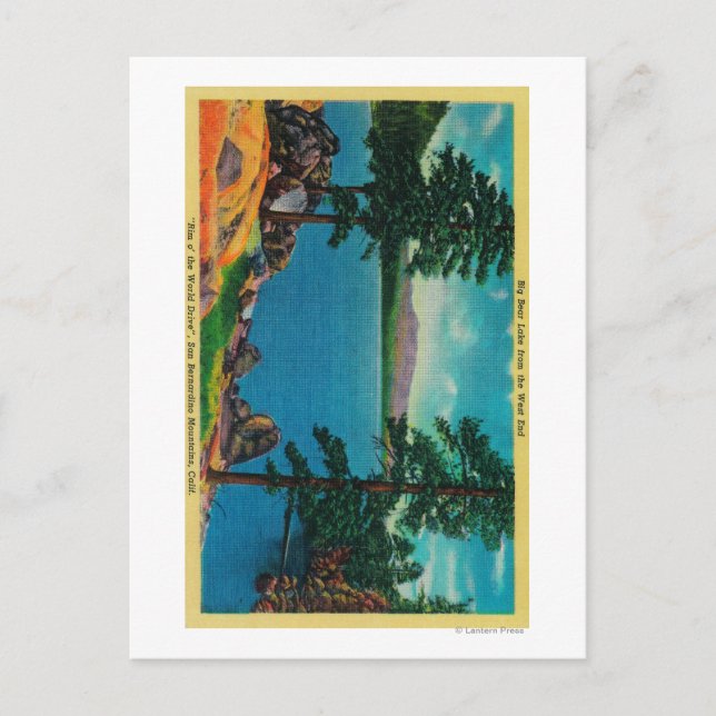 Postal Lago Big Bear desde el West End (Anverso)