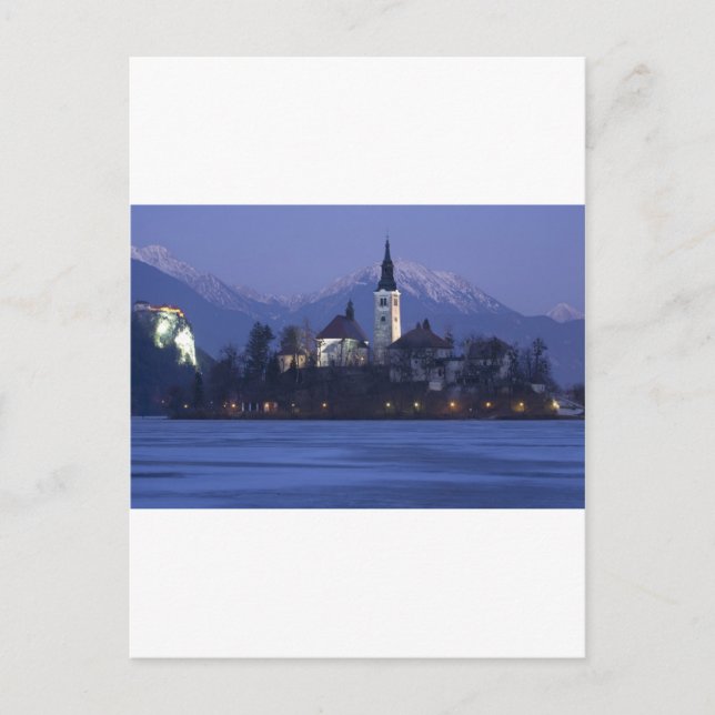 Postal Lago Bled en Dusk (Anverso)