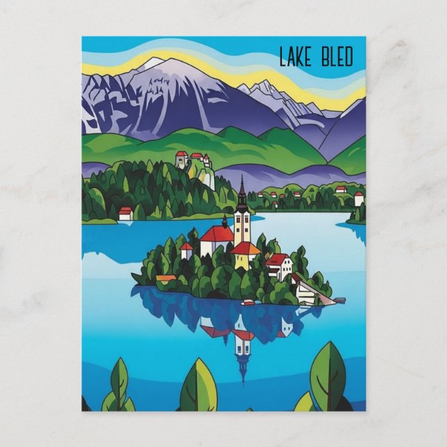 Postal Lago Bled Eslovenia (Anverso)