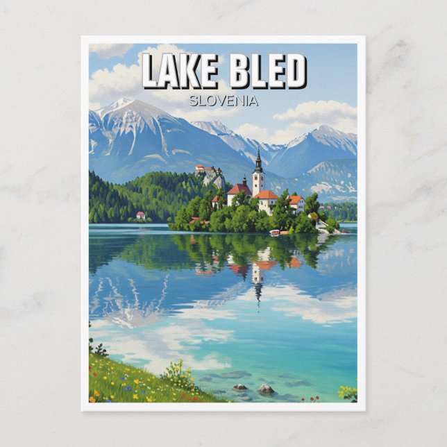 Postal Lago Bled Eslovenia (Anverso)