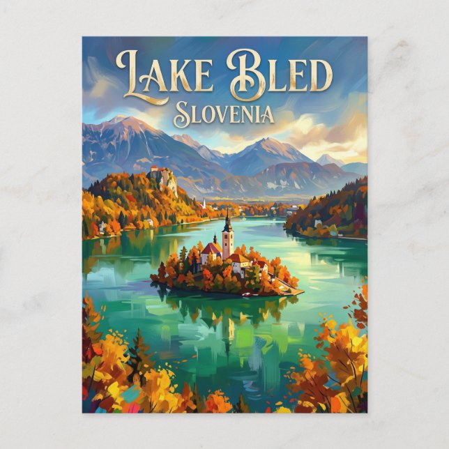 Postal Lago Bled Eslovenia (Anverso)