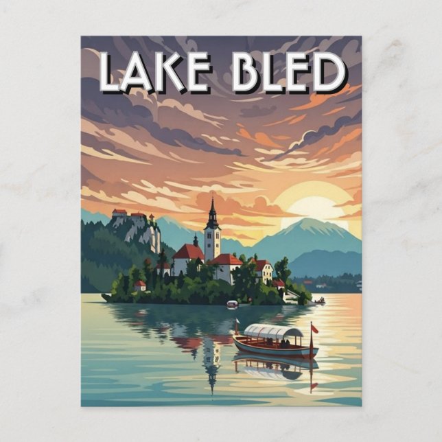 Postal Lago Bled Eslovenia (Anverso)