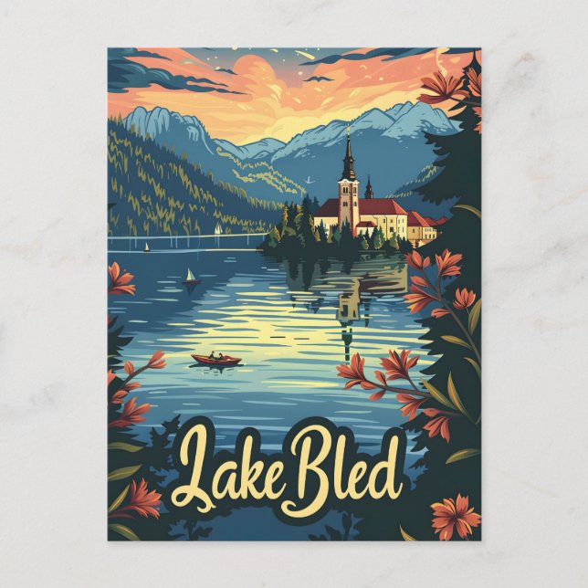 Postal Lago Bled Eslovenia (Anverso)