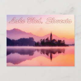 Postal Lago Bled, Eslovenia Hermoso Sunrise