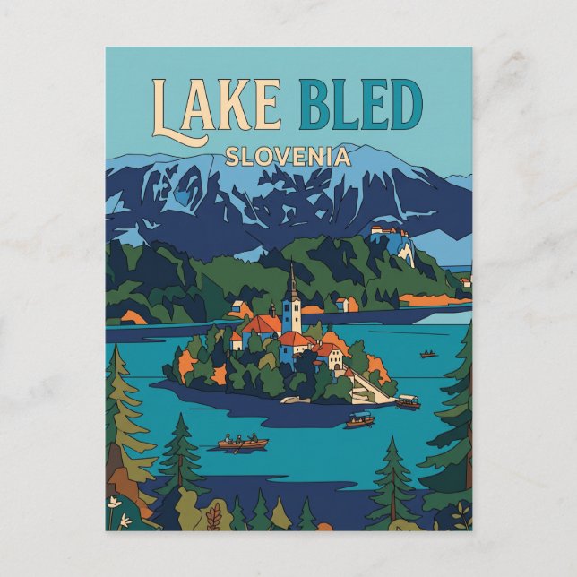 Postal Lago Bled (Isla Bled) Eslovenia (Anverso)